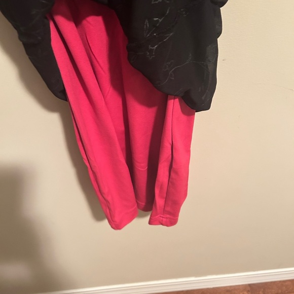 No Boundaries Floral Sheer Black Mini Dress Hot Pink Underlay Sz 8 Y2K Party - Picture 5 of 7